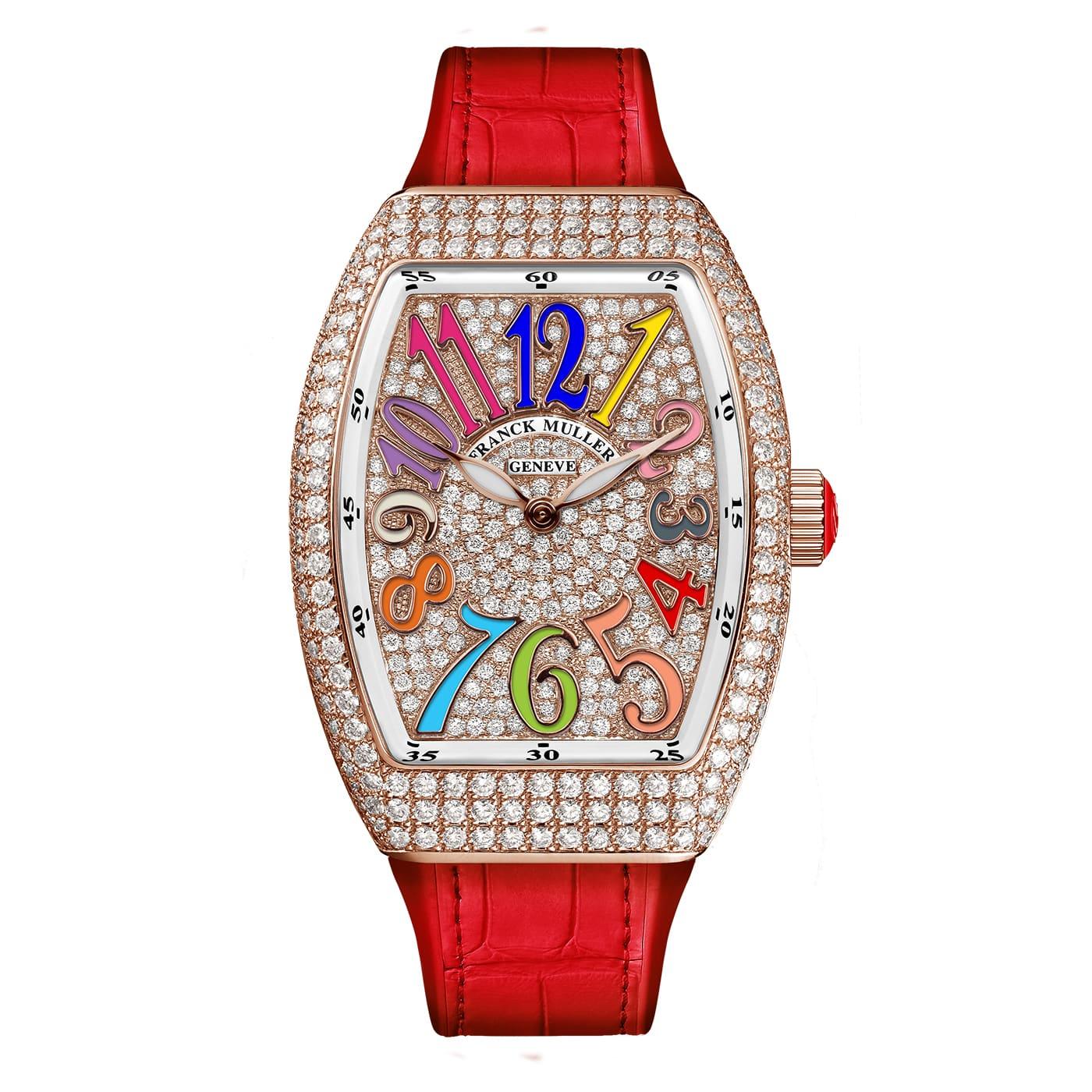 Franck Muller Lady Vanguard Red Band Diamond Timepiece