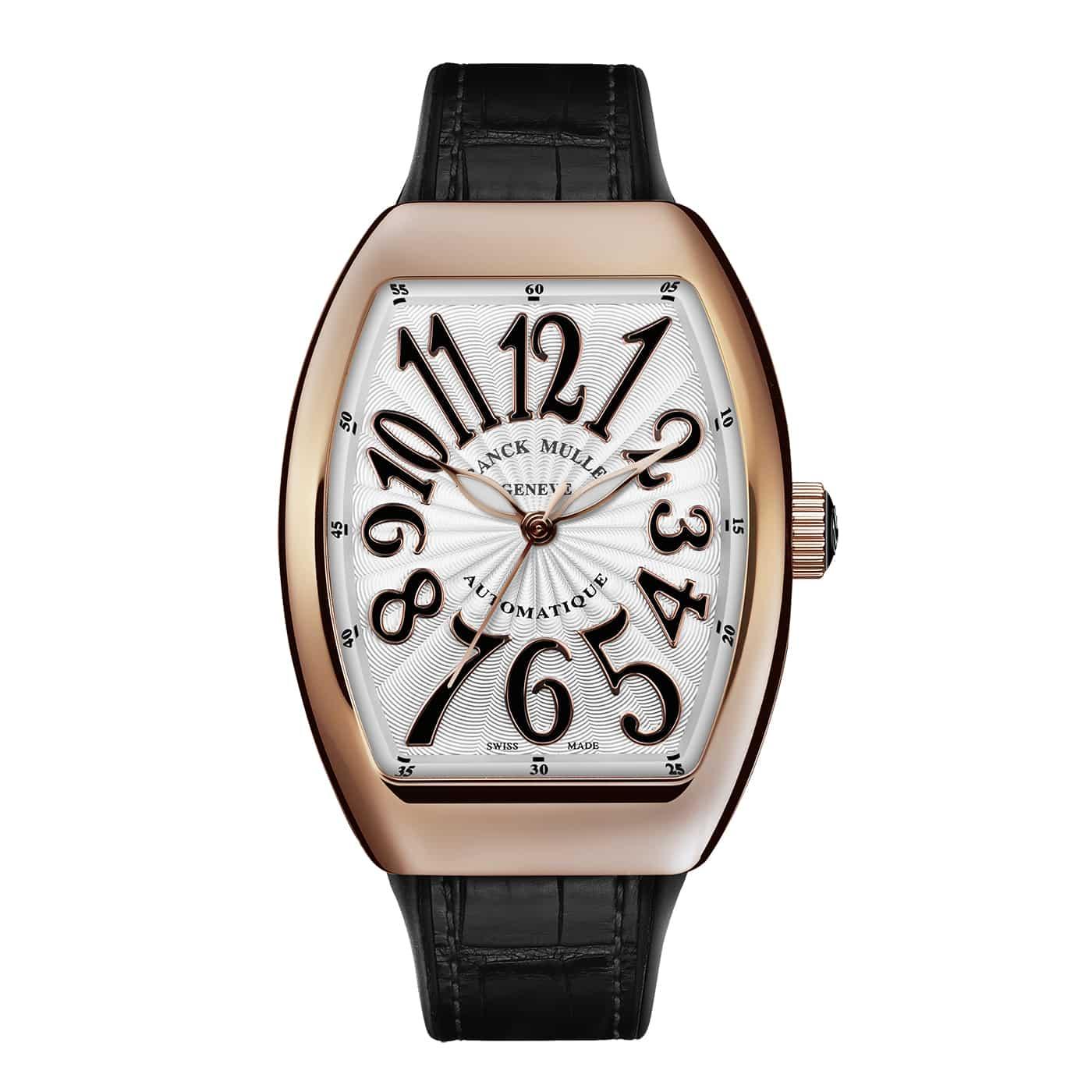 Franck Muller Lady Vanguard Rose Gold Black Band Timepiece