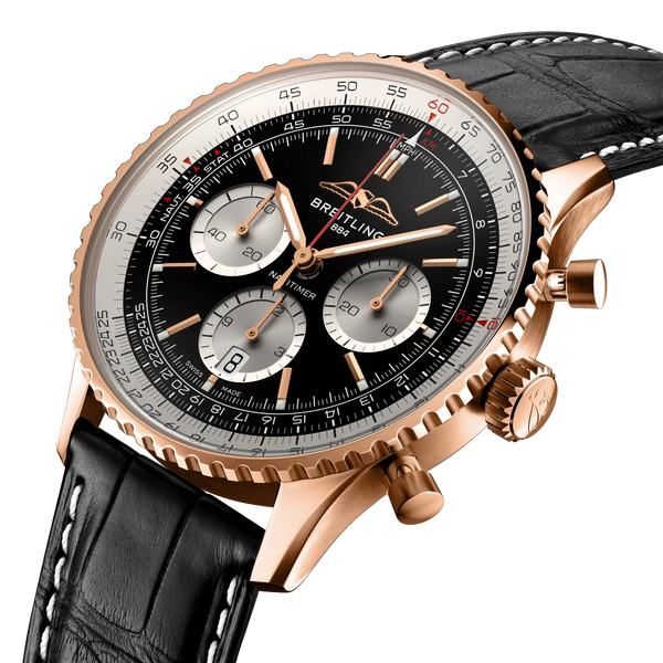 Navitimer B01 Chronograph 43- 18K Red Gold/Black - Provident Jewelry
