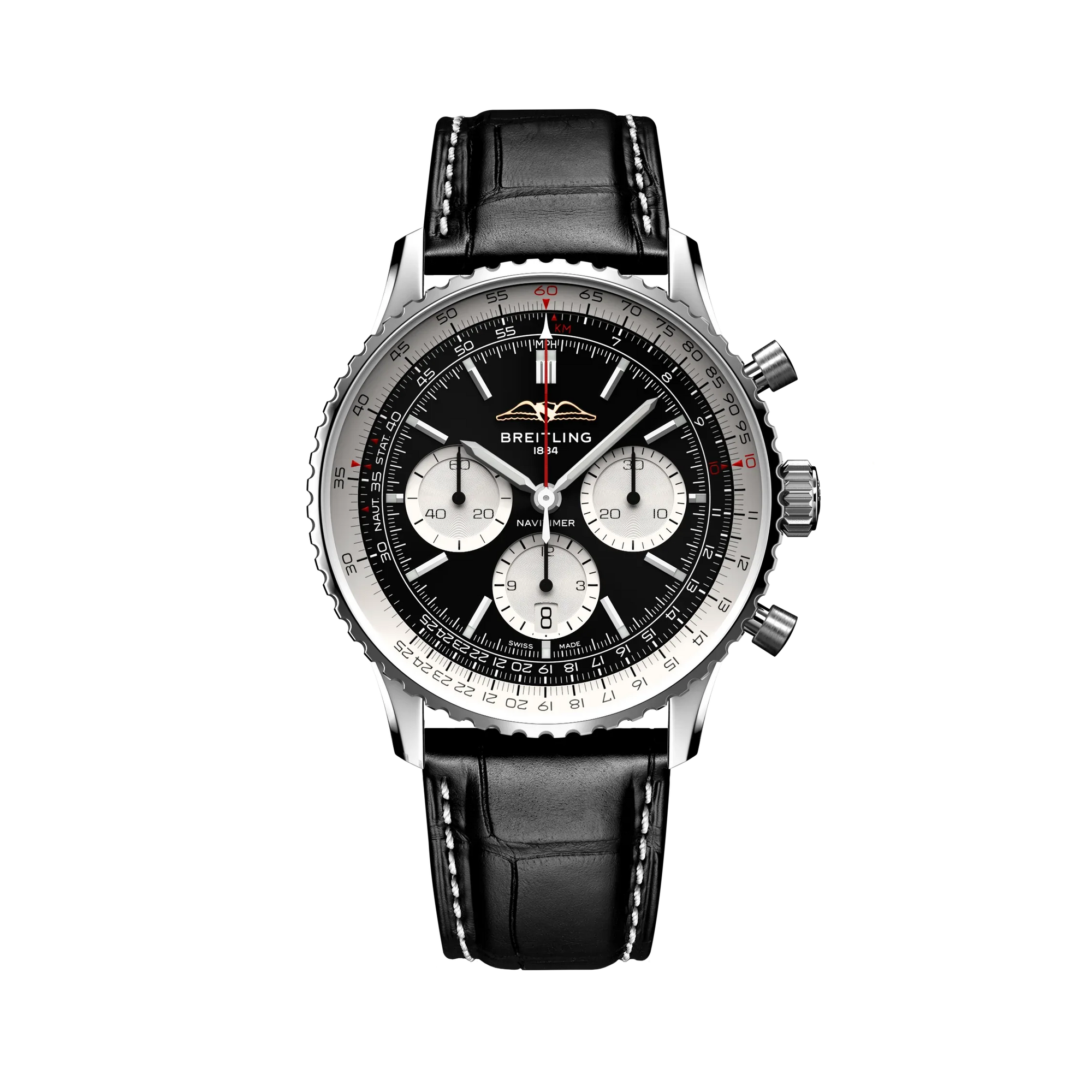 Navitimer B01 Chronograph 43- Stainless Steel/Black - Provident Jewelry
