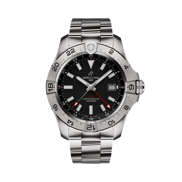 Avenger Automatic GMT 44- Stainless Steel/Black - Provident Jewelry
