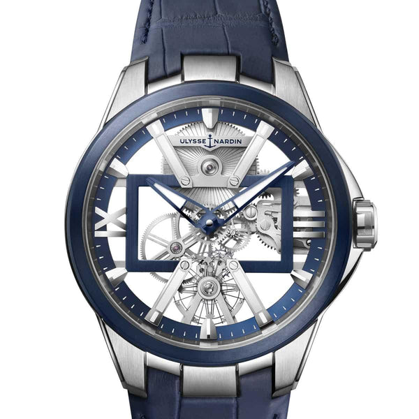 Blast Skeleton X 42mm Blue PVD Titanium - Provident Jewelry