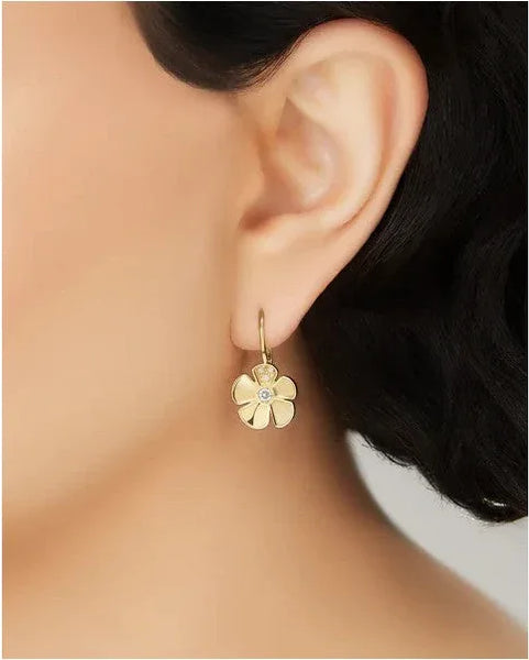 Alessia Small Drop Earrings w/.20 CT Diamond, 18K Yellow Gold - Provident Jewelry