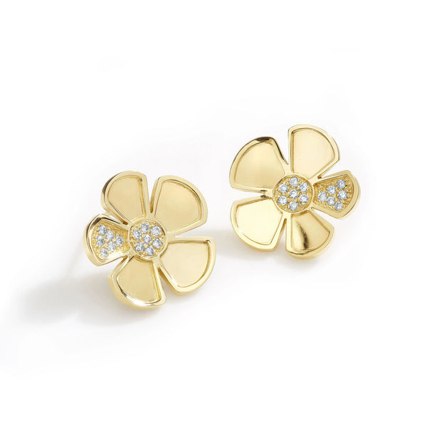 Alessia Large Earrings w/.28 CT Diamond, 18K Yellow Gold - Provident Jewelry