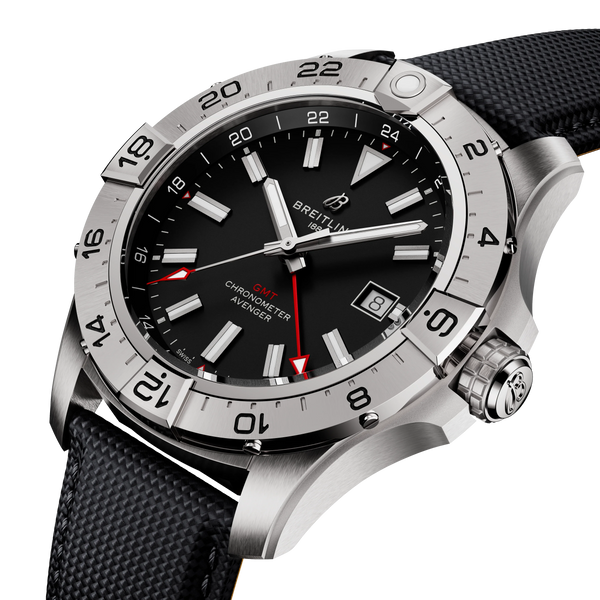 Avenger Automatic GMT 44- Stainless Steel/Black - Provident Jewelry