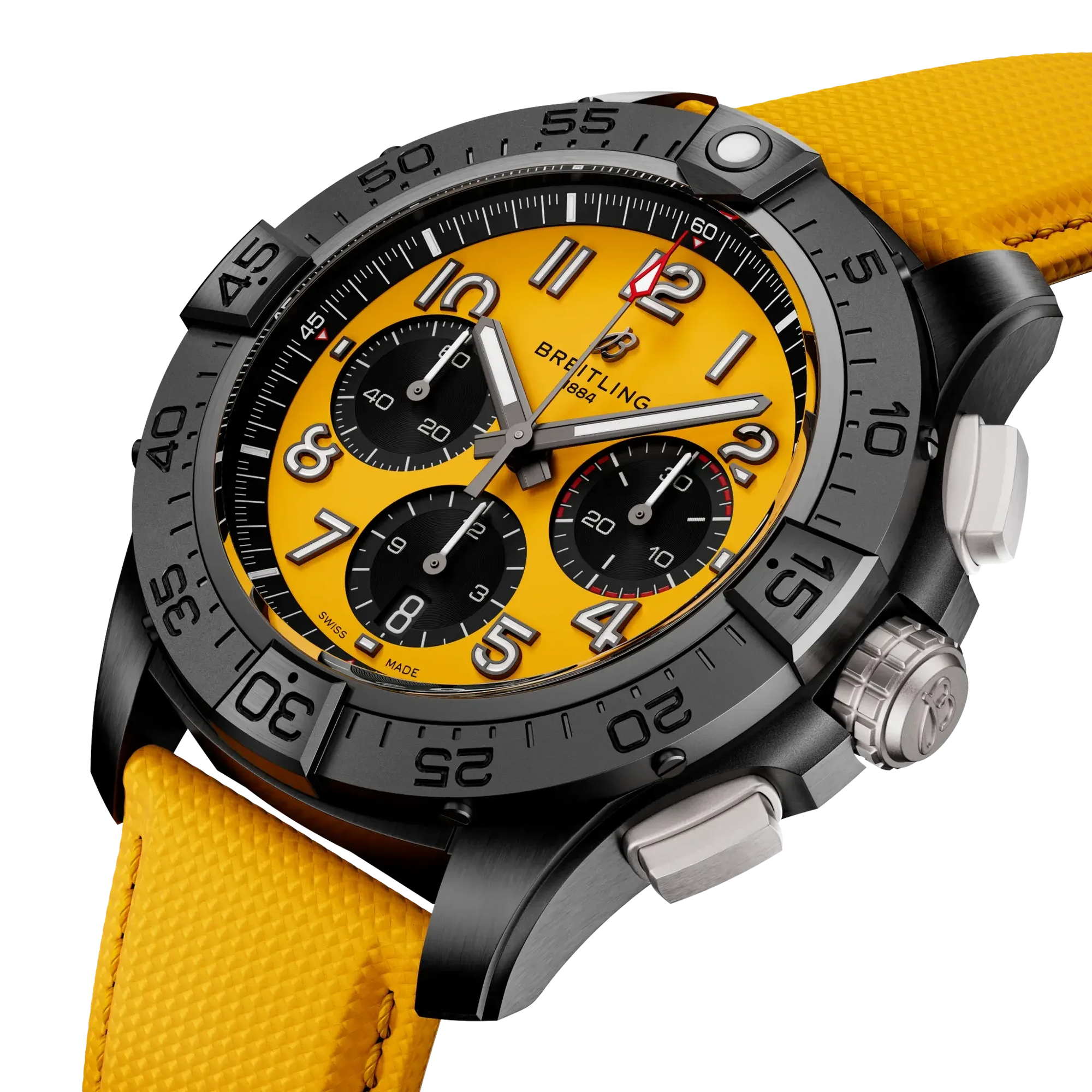 Avenger B01 Chronograph 44 Night Mission- Ceramic/ Yellow - Provident Jewelry
