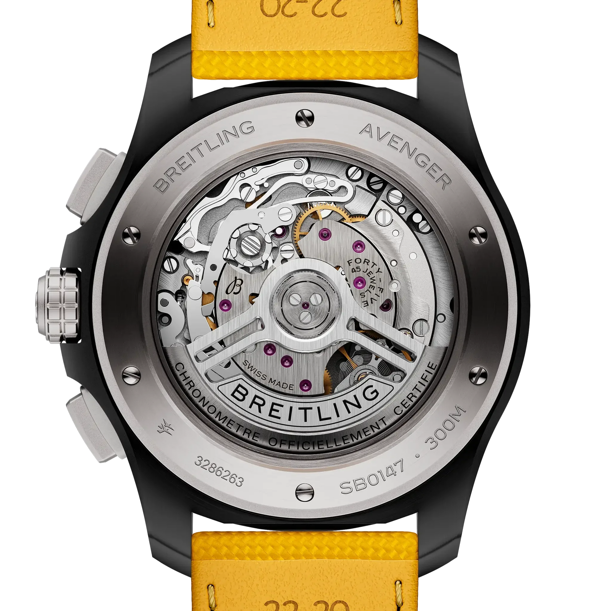 Avenger B01 Chronograph 44 Night Mission- Ceramic/ Yellow - Provident Jewelry