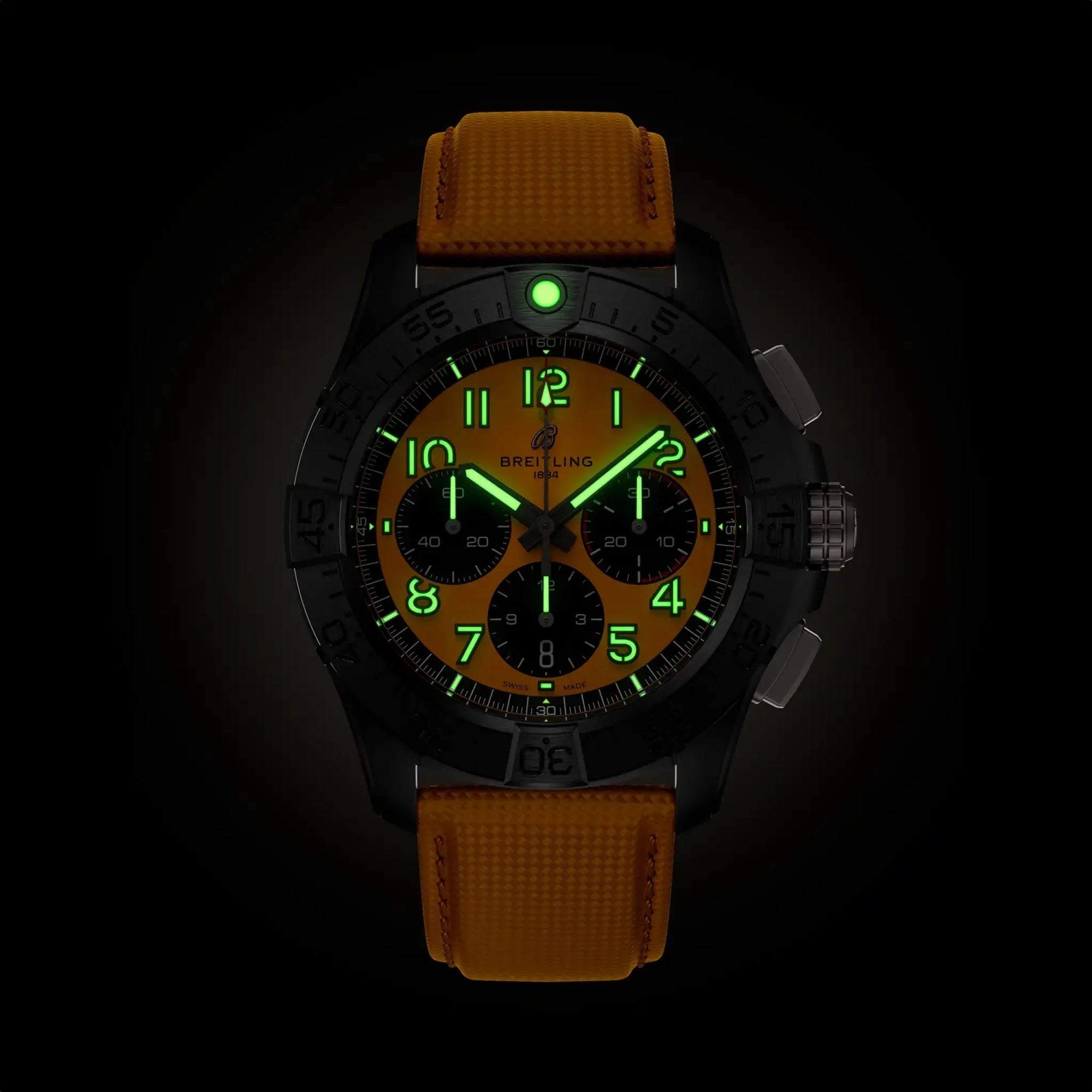 Avenger B01 Chronograph 44 Night Mission- Ceramic/ Yellow - Provident Jewelry