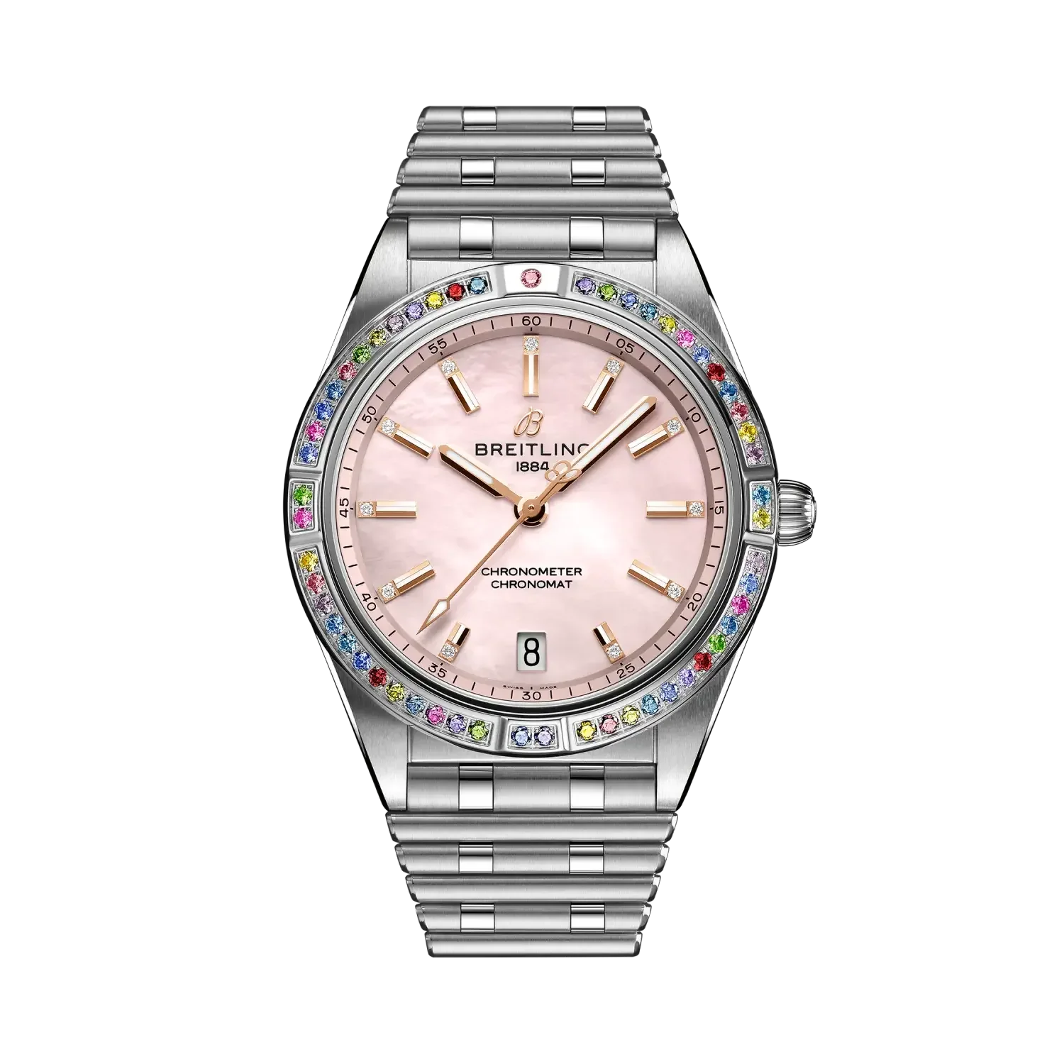 Chronomat Automatic 36 South Sea- Stainless Steel & 18k White Gold/ Pink Dial - Provident Jewelry