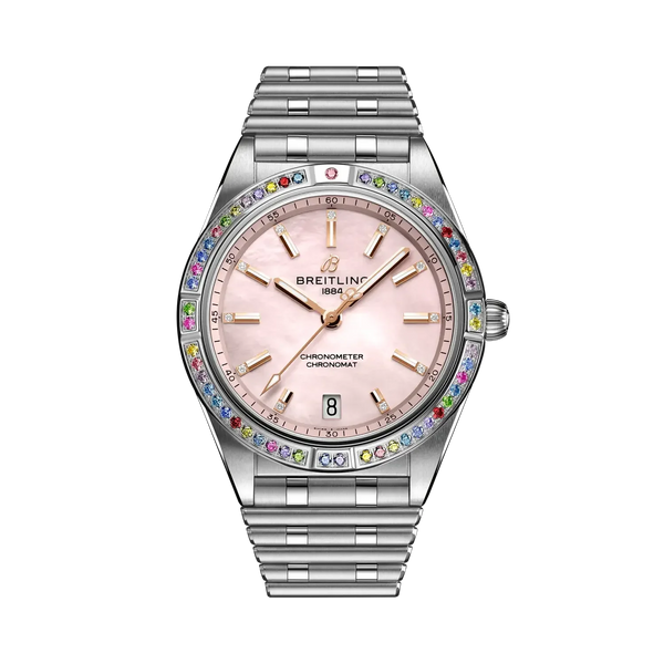 Chronomat Automatic 36 South Sea- Stainless Steel & 18k White Gold/ Pink Dial - Provident Jewelry