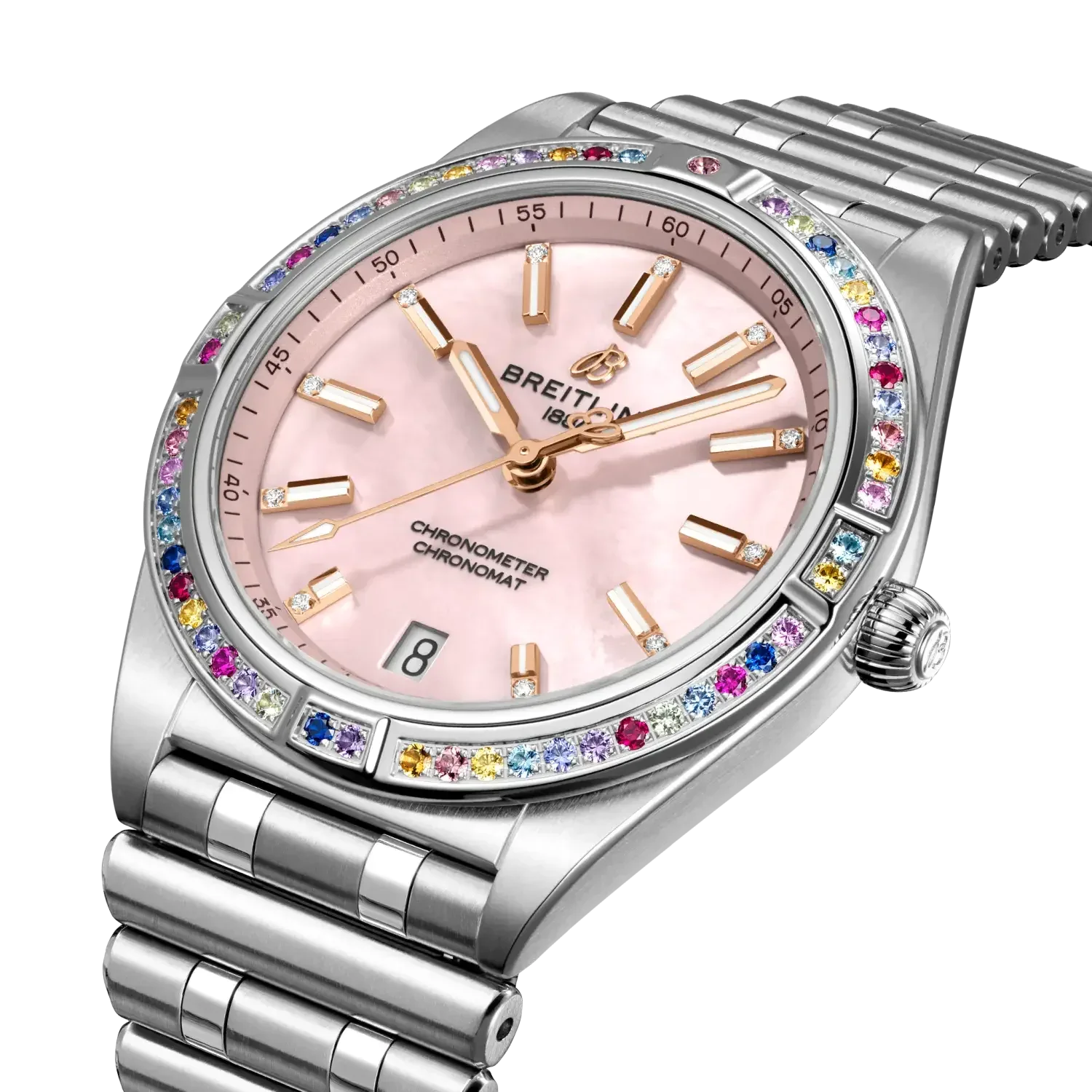 Chronomat Automatic 36 South Sea- Stainless Steel & 18k White Gold/ Pink Dial - Provident Jewelry