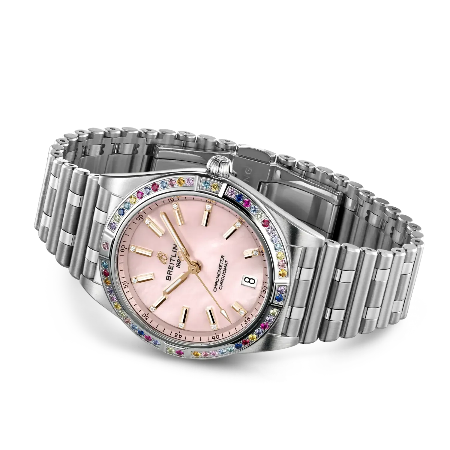 Chronomat Automatic 36 South Sea- Stainless Steel & 18k White Gold/ Pink Dial - Provident Jewelry