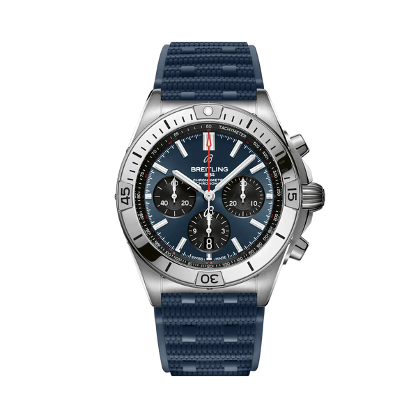 Chronomat B01 42- Stainless Steel/ Blue Dial & Strap - Provident Jewelry