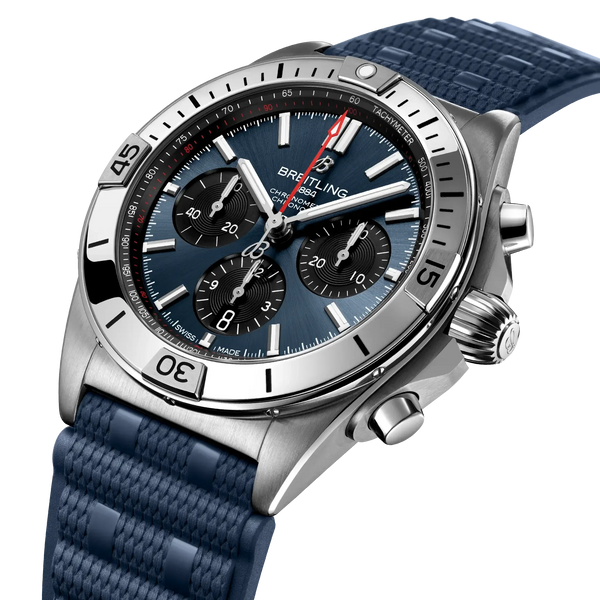 Chronomat B01 42- Stainless Steel/ Blue Dial & Strap - Provident Jewelry