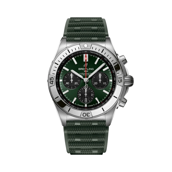 Chronomat B01 42- Stainless Steel/ Dark Green Dial - Provident Jewelry