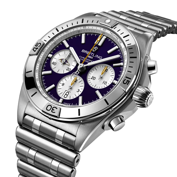 Chronomat B01 42 NFL Baltimore Ravens Edition- Stainless Steel/ Purple Dial - Provident Jewelry