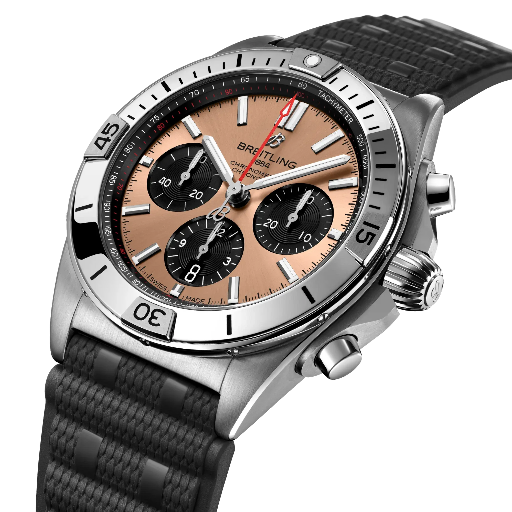 Chronomat B01 42- Stainless Steel/ Black Strap - Provident Jewelry