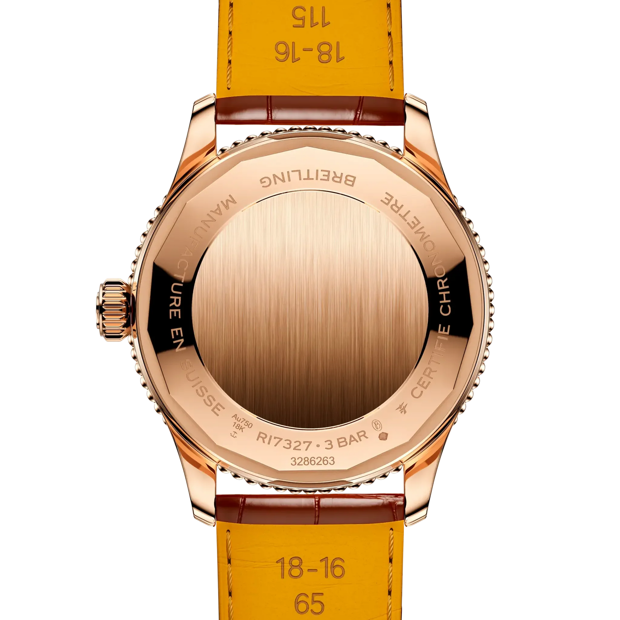 Navitimer Automatic 36- 18k Red Gold/ Brown Alligator Leather Strap/ White Dial - Provident Jewelry