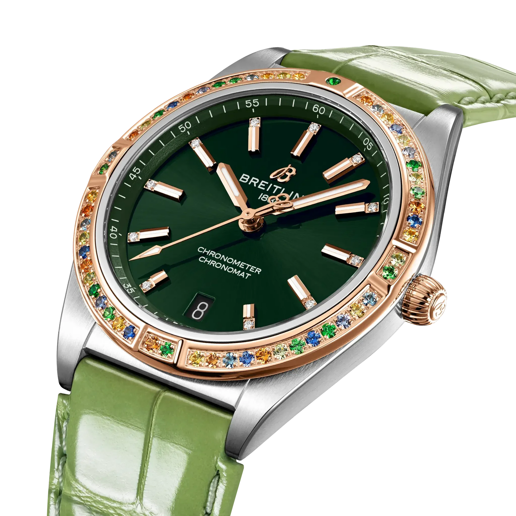 Chronomat Automatic 36 South Sea- Stainless Steel & 18k Red Gold/ Green - Provident Jewelry
