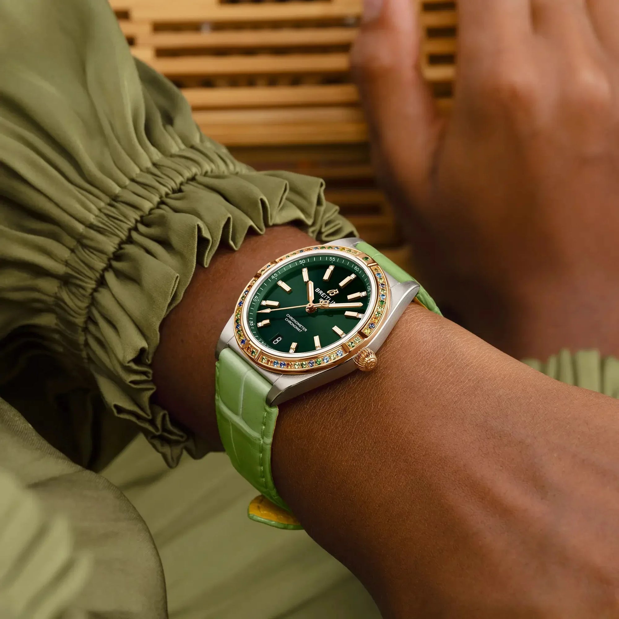 Chronomat Automatic 36 South Sea- Stainless Steel & 18k Red Gold/ Green - Provident Jewelry