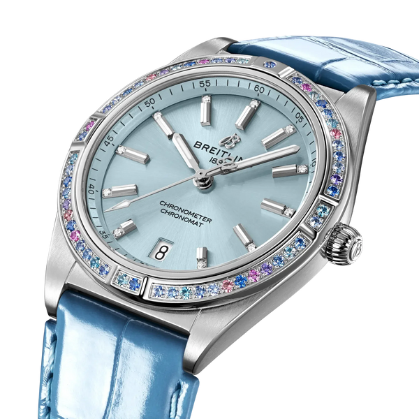 Chronomat Automatic 36 South Sea- Stainless Steel & 18k White Gold/ Blue - Provident Jewelry
