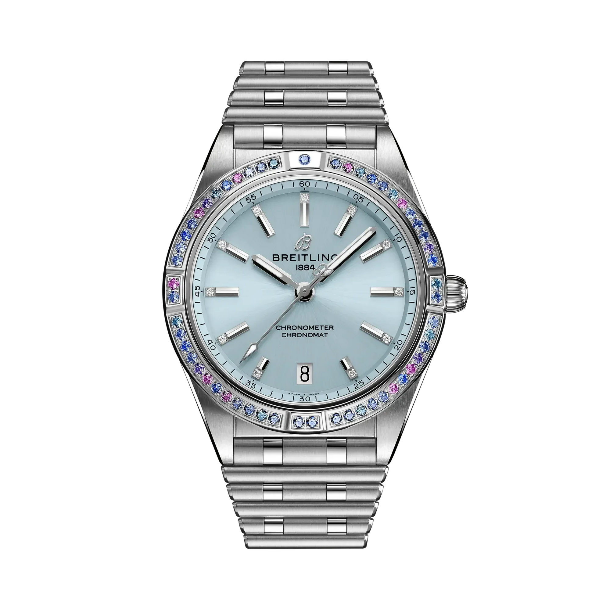 Chronomat Automatic 36 South Sea- Stainless Steel & 18k White Gold/ Light Blue Dial - Provident Jewelry