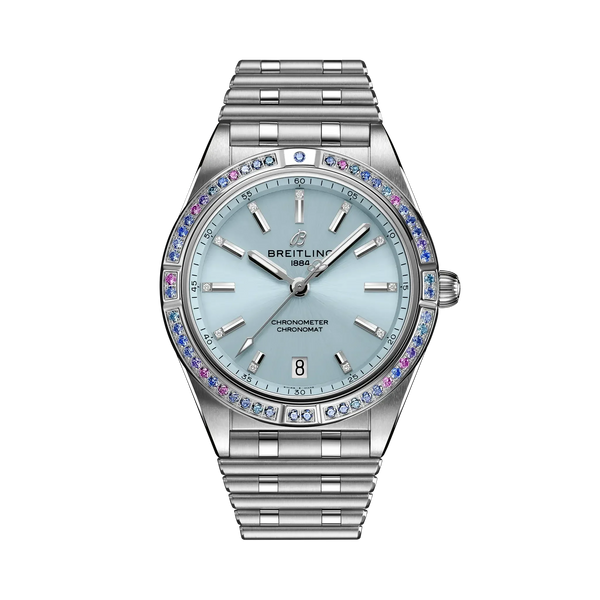 Chronomat Automatic 36 South Sea- Stainless Steel & 18k White Gold/ Light Blue Dial - Provident Jewelry