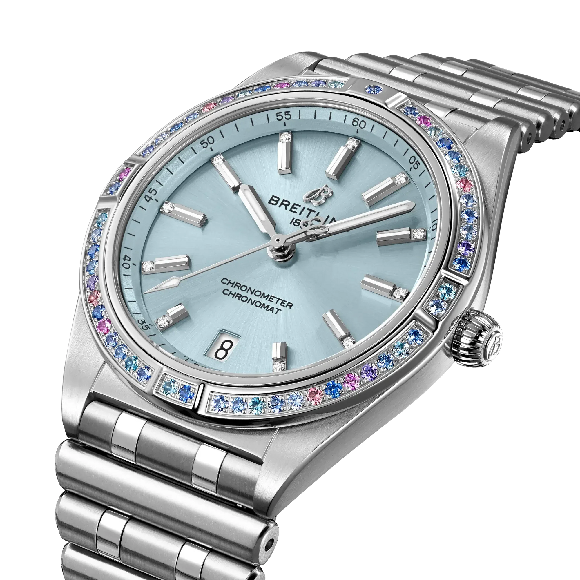 Chronomat Automatic 36 South Sea- Stainless Steel & 18k White Gold/ Light Blue Dial - Provident Jewelry
