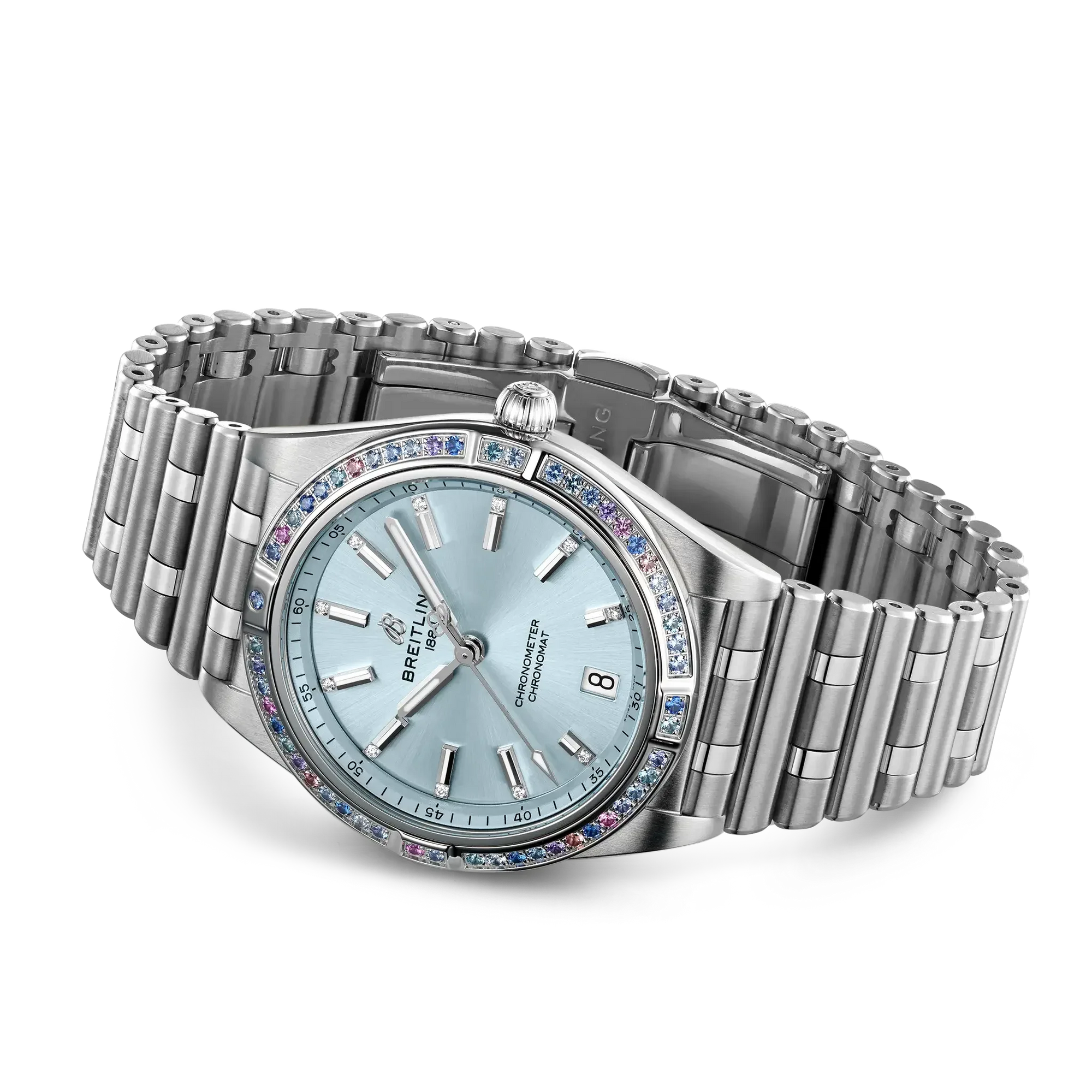 Chronomat Automatic 36 South Sea- Stainless Steel & 18k White Gold/ Light Blue Dial - Provident Jewelry