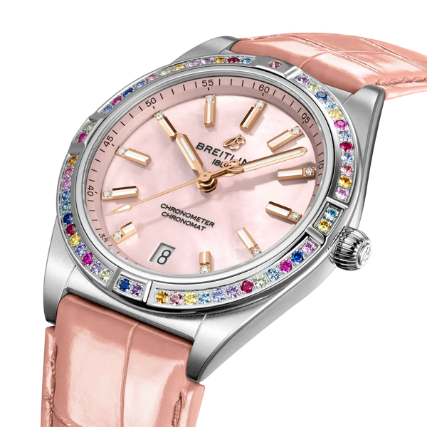Chronomat Automatic 36 South Sea- Stainless Steel & 18k White Gold/ Pink - Provident Jewelry