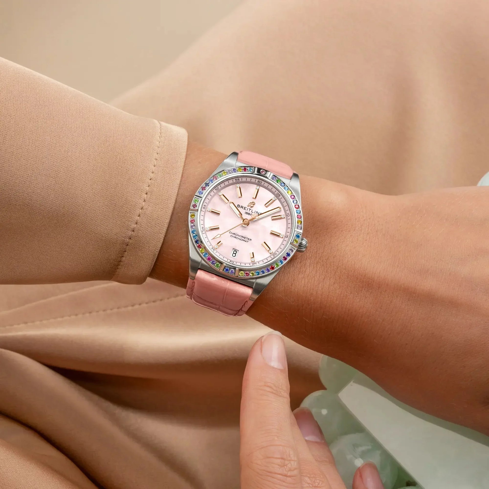 Chronomat Automatic 36 South Sea- Stainless Steel & 18k White Gold/ Pink - Provident Jewelry