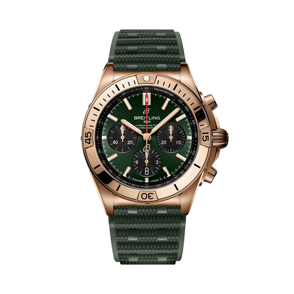 Chronomat B01 42- 18k Red Gold/ Dark Green Dial - Provident Jewelry