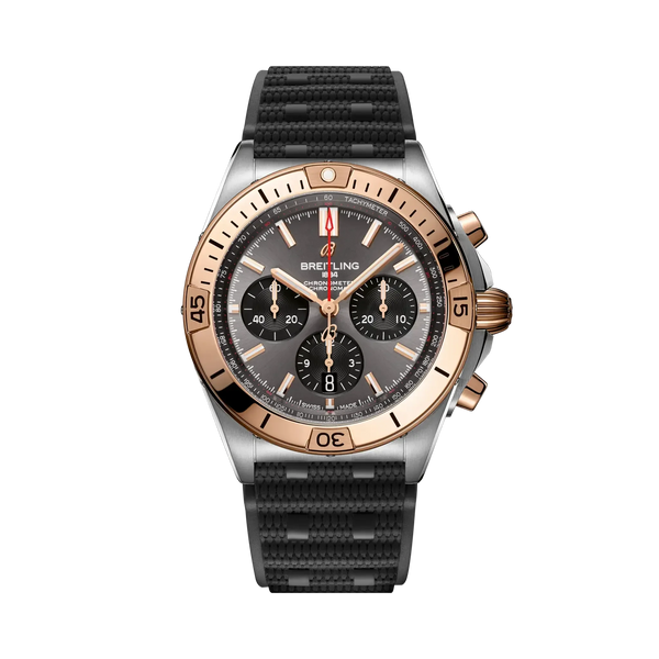 Chronomat B01 42- Stainless Steel & 18K Red Gold/ Black Strap - Provident Jewelry