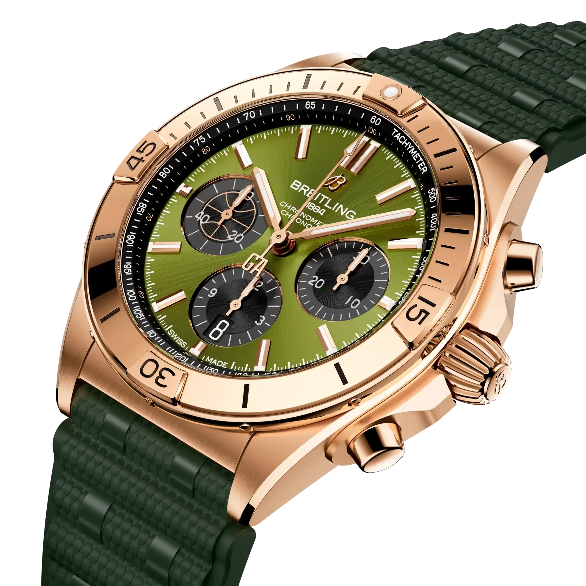 Chronomat B01 42 Giannis Antetokounmpo- 18k Red Gold/ Green Dial - Provident Jewelry