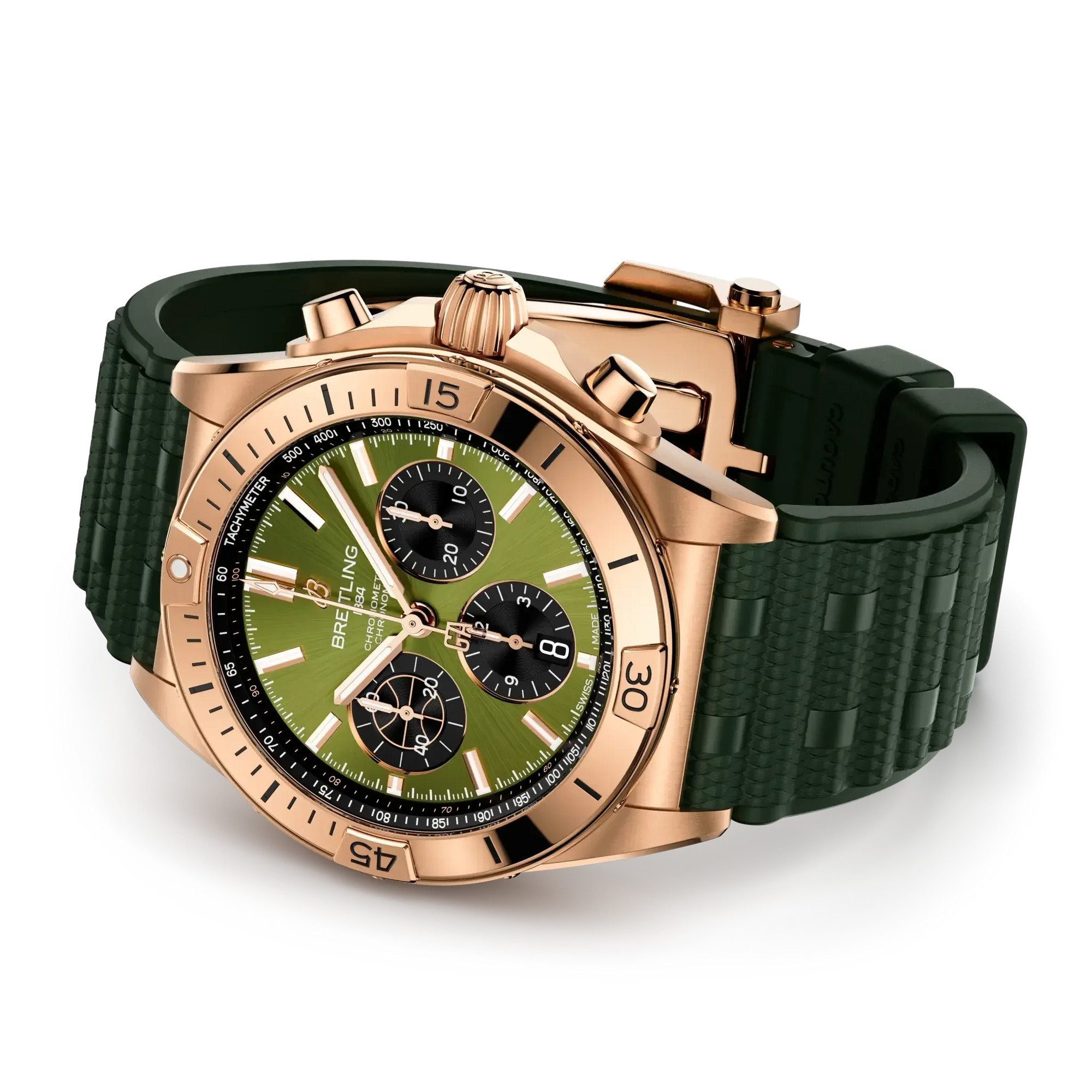 Chronomat B01 42 Giannis Antetokounmpo- 18k Red Gold/ Green Dial - Provident Jewelry
