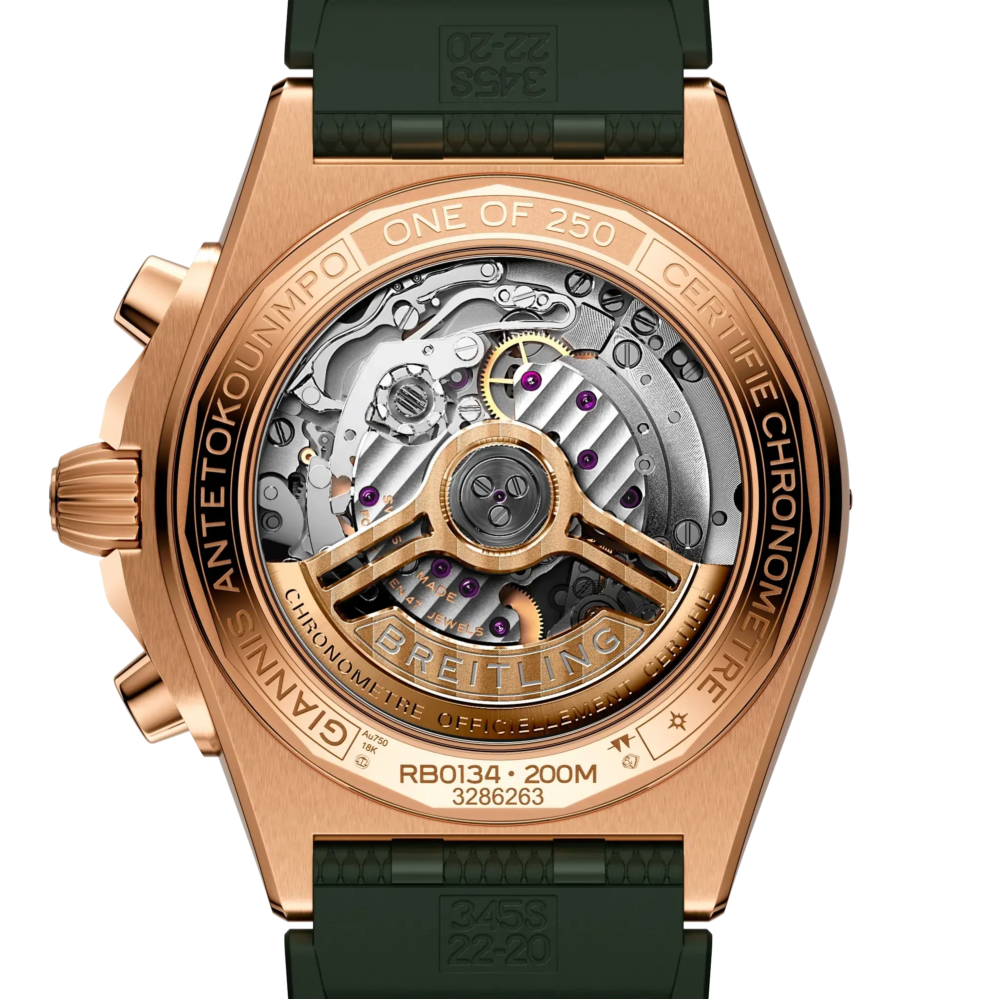 Chronomat B01 42 Giannis Antetokounmpo- 18k Red Gold/ Green Dial - Provident Jewelry