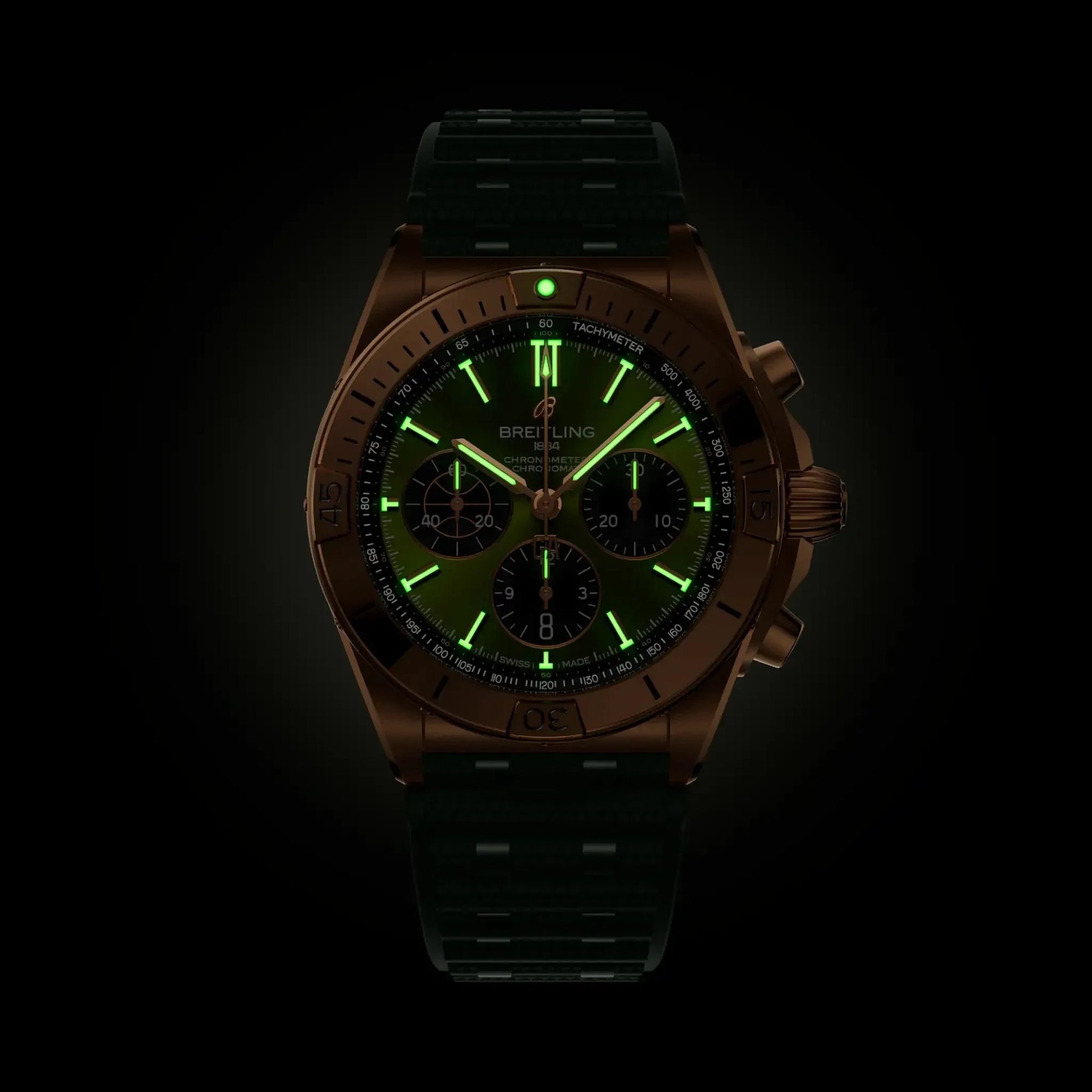 Chronomat B01 42 Giannis Antetokounmpo- 18k Red Gold/ Green Dial - Provident Jewelry