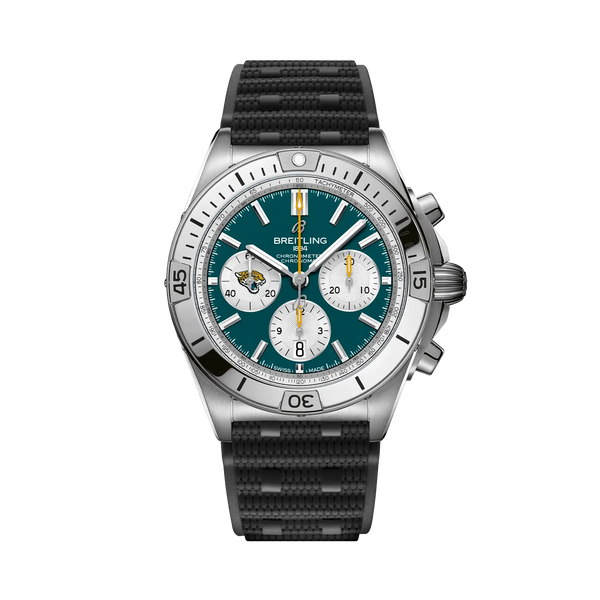 Chronomat B01 42 NFL Jacksonville Jaguars Edition- Stainless Steel/ Black - Provident Jewelry