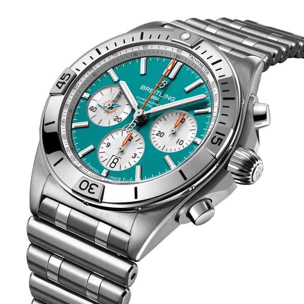 Chronomat B01 42 NFL Miami Dolphins Edition- Stainless Steel - Provident Jewelry