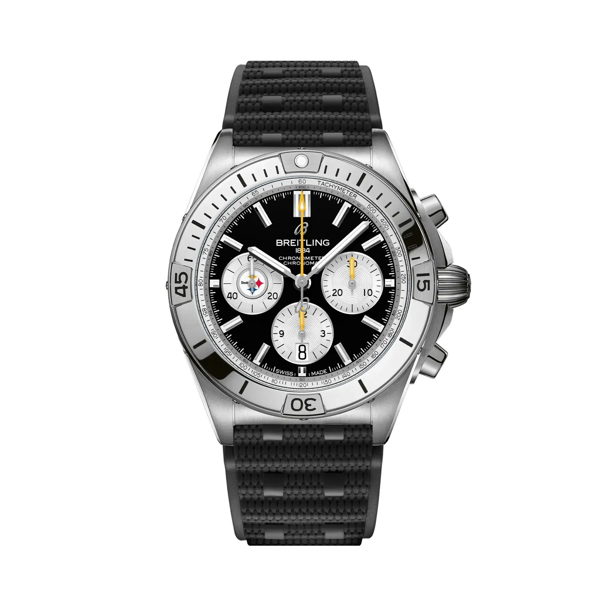 Chronomat B01 42 NFL Pittsburgh Steelers Edition- Black - Provident Jewelry
