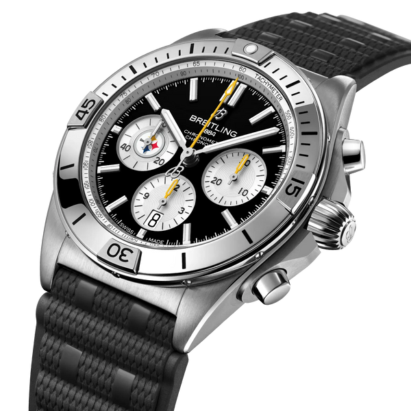 Chronomat B01 42 NFL Pittsburgh Steelers Edition- Black - Provident Jewelry