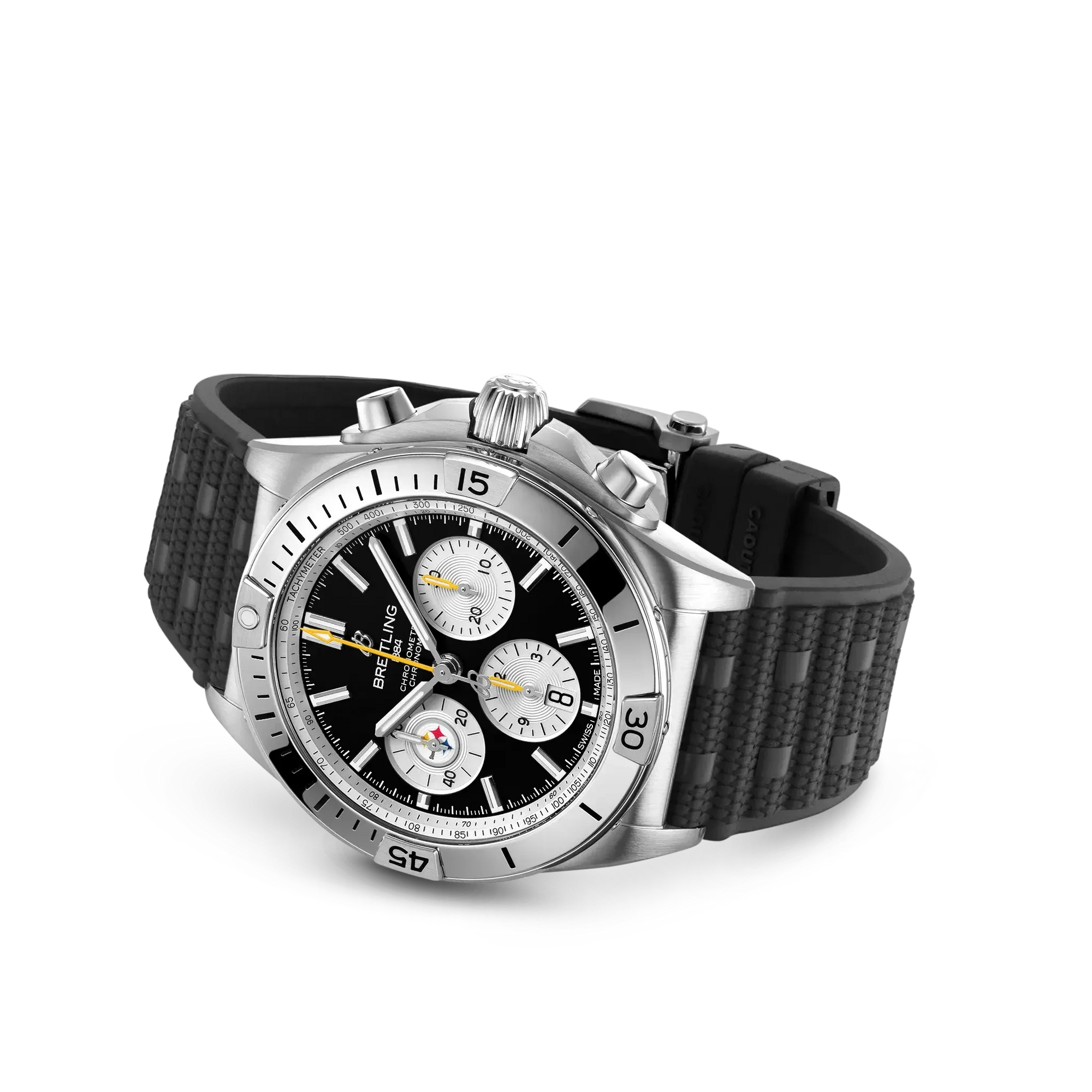 Chronomat B01 42 NFL Pittsburgh Steelers Edition- Black - Provident Jewelry