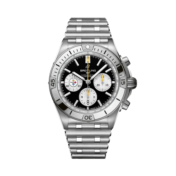 Chronomat B01 42 NFL Pittsburgh Steelers Edition- Stainless Steel/ Black Dial - Provident Jewelry