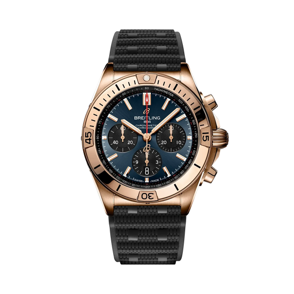 Chronomat B01 42 Super Bowl LVIII- 18k Red Gold/ Black - Provident Jewelry