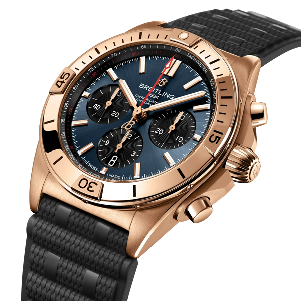 Chronomat B01 42 Super Bowl LVIII- 18k Red Gold/ Black - Provident Jewelry