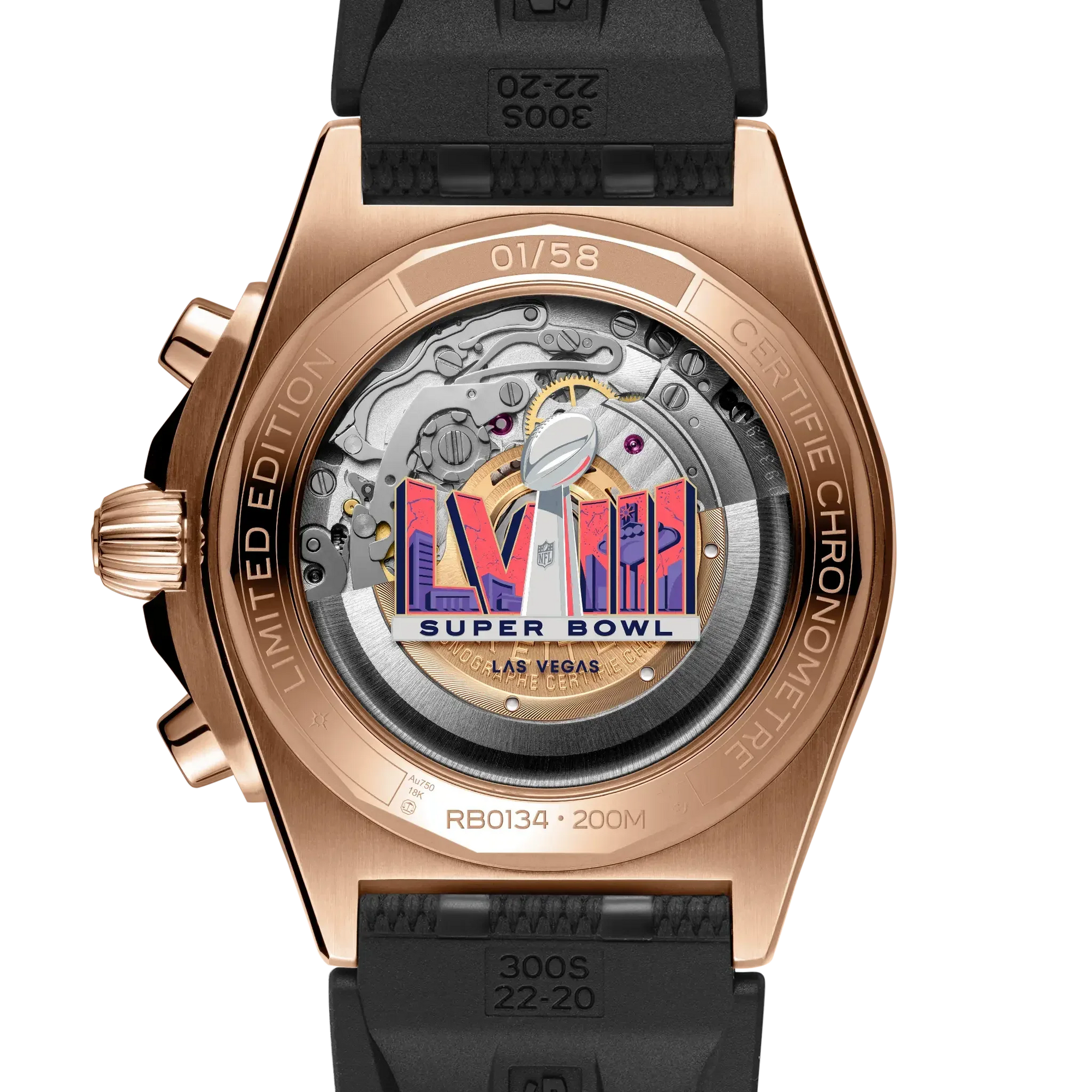 Chronomat B01 42 Super Bowl LVIII- 18k Red Gold/ Black - Provident Jewelry