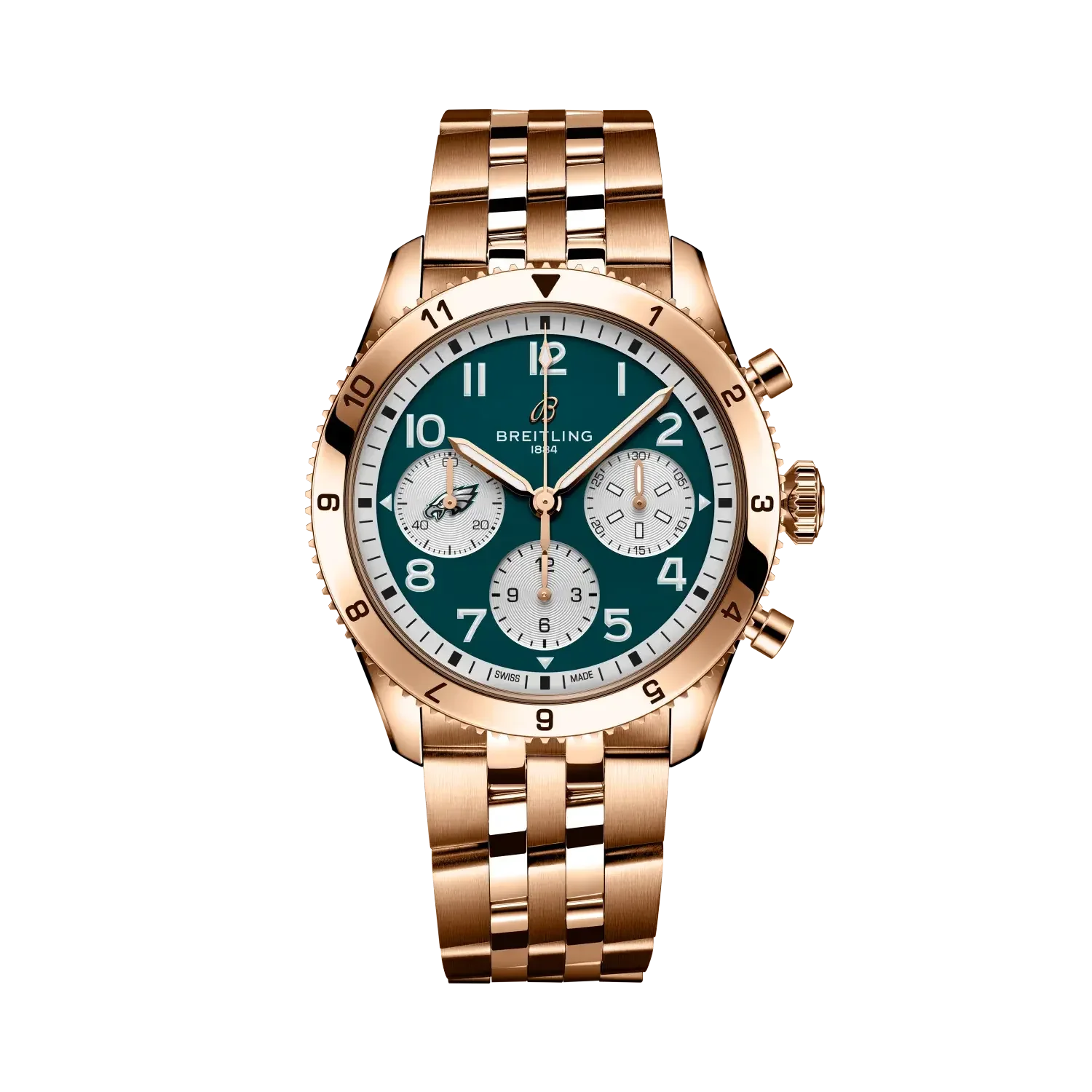 Classic AVI Chronograph 42 Super Bowl LIX Philadelphia Eagles Limited Edition- 18K Red Gold (Available for Pre-Order) - Provident Jewelry