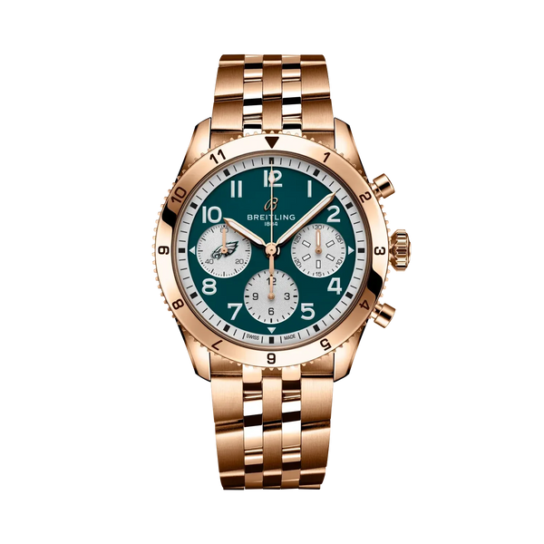 Classic AVI Chronograph 42 Super Bowl LIX Philadelphia Eagles Limited Edition- 18K Red Gold (Available for Pre-Order) - Provident Jewelry