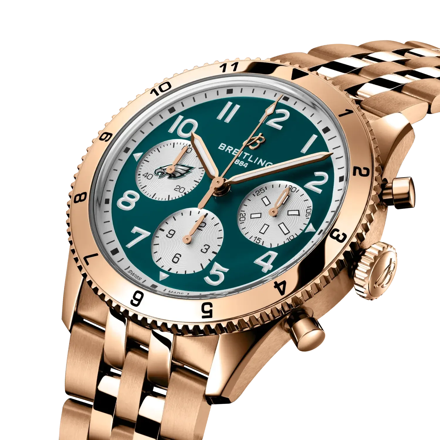 Classic AVI Chronograph 42 Super Bowl LIX Philadelphia Eagles Limited Edition- 18K Red Gold (Available for Pre-Order) - Provident Jewelry