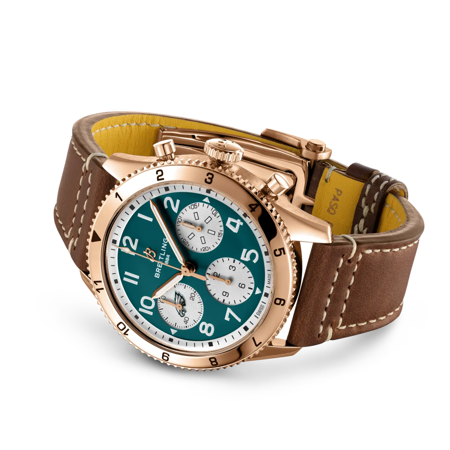 Classic AVI Chronograph 42 Super Bowl LIX Philadelphia Eagles Limited Edition- Brown Calfskin Leather Provident Jewelery